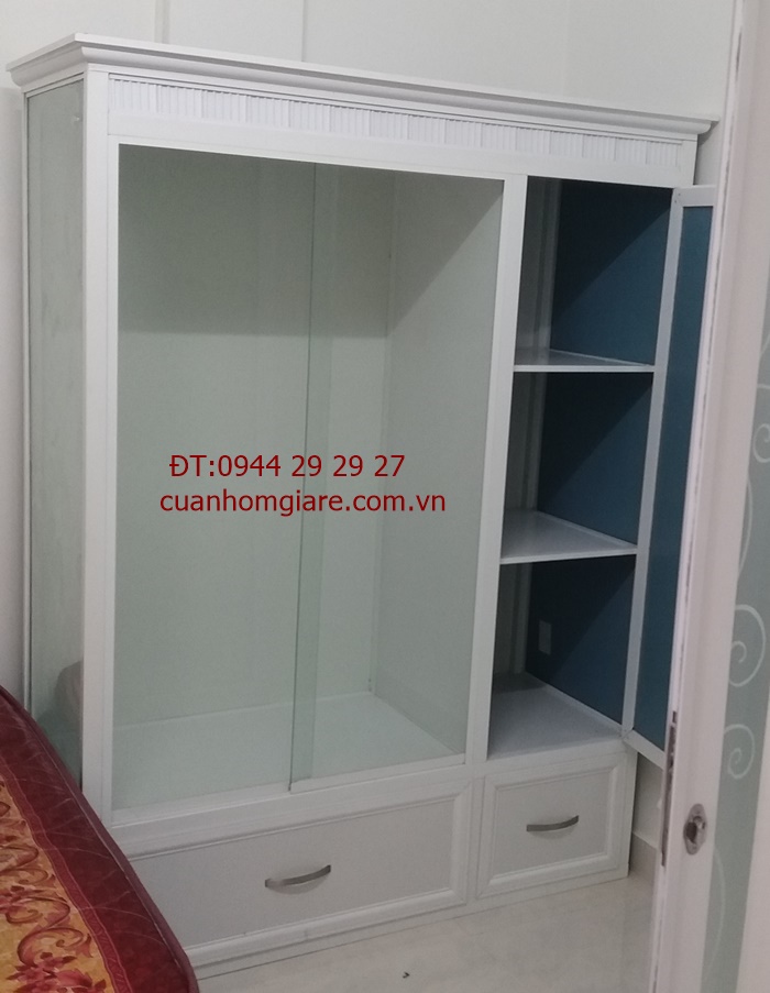 Thi công tủ quần áo nhôm kính cho khu tập thể Quận Bình Tân