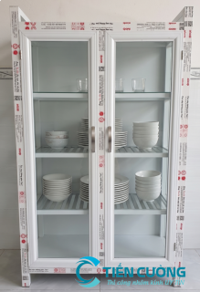 Tủ Chén Nhôm Kính Nhỏ Giúp Gia Chủ Nâng Cấp Gian Bếp