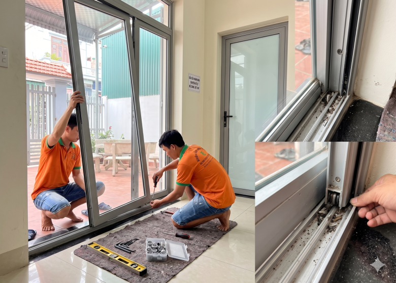 Kỹ thuật viên thi công cửa nhôm kính