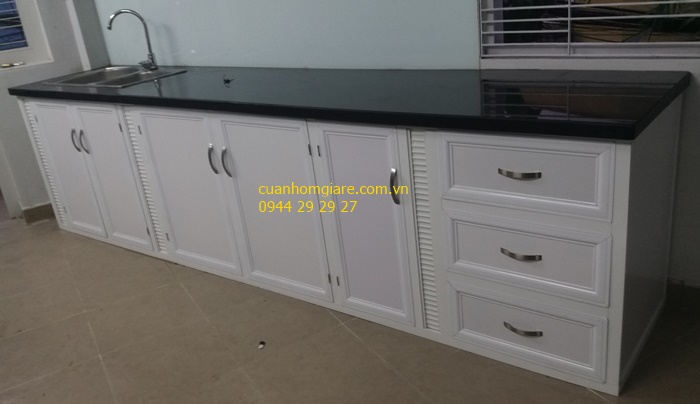 Thi công tủ bếp nhôm kính đẹp 3