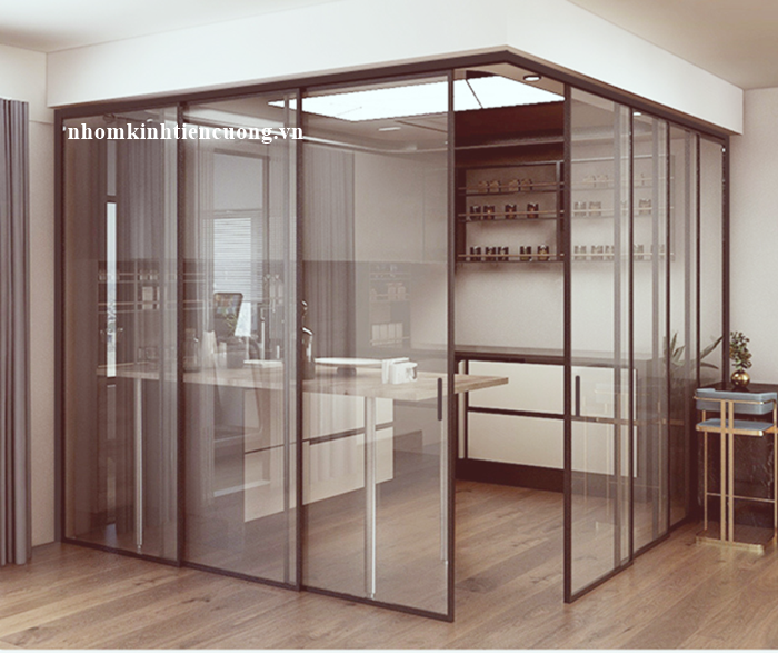 Vách ngăn phòng ngủ nhôm kính
