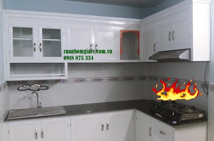 Tủ bếp nhôm kính nhỏ 2