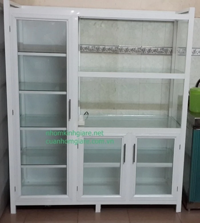 Tủ nhôm kính đựng bát đĩa cốc chén 1