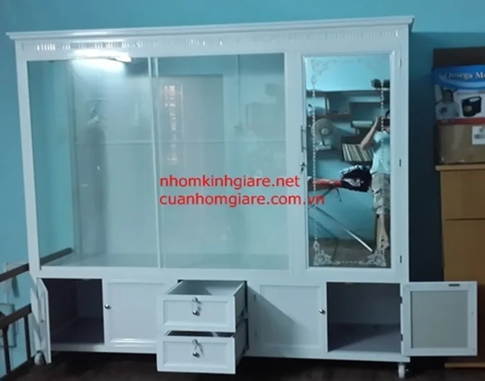 Tủ quần áo nhôm kính đẹp 1