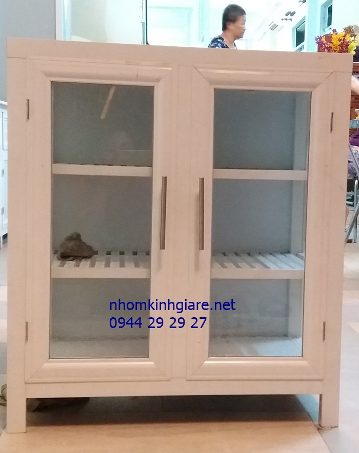Tủ nhôm kính đựng chén bát tphcm 3