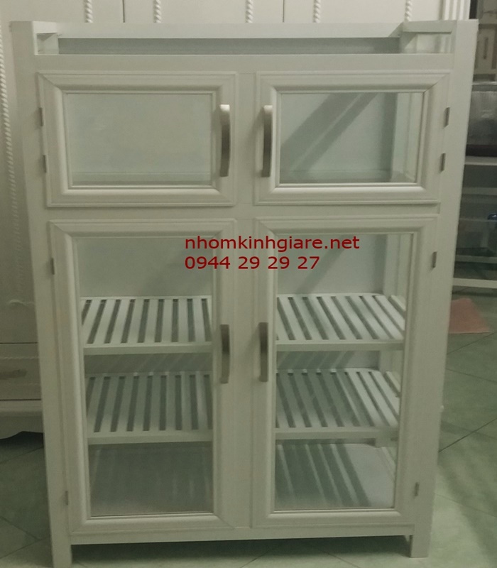 Tủ nhôm kính đựng chén bát giá rẻ 2