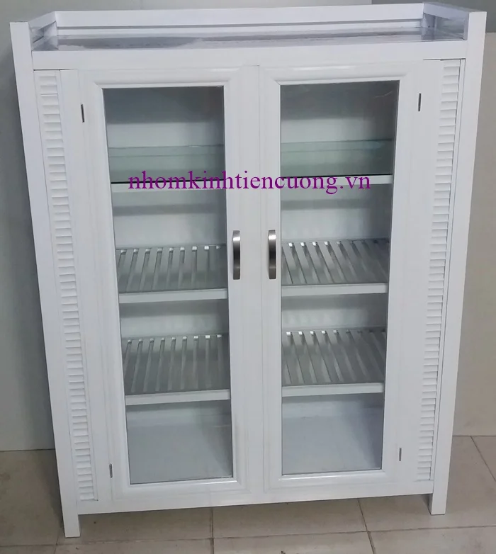 Tủ nhôm kính đựng bát đĩa cốc chén 2