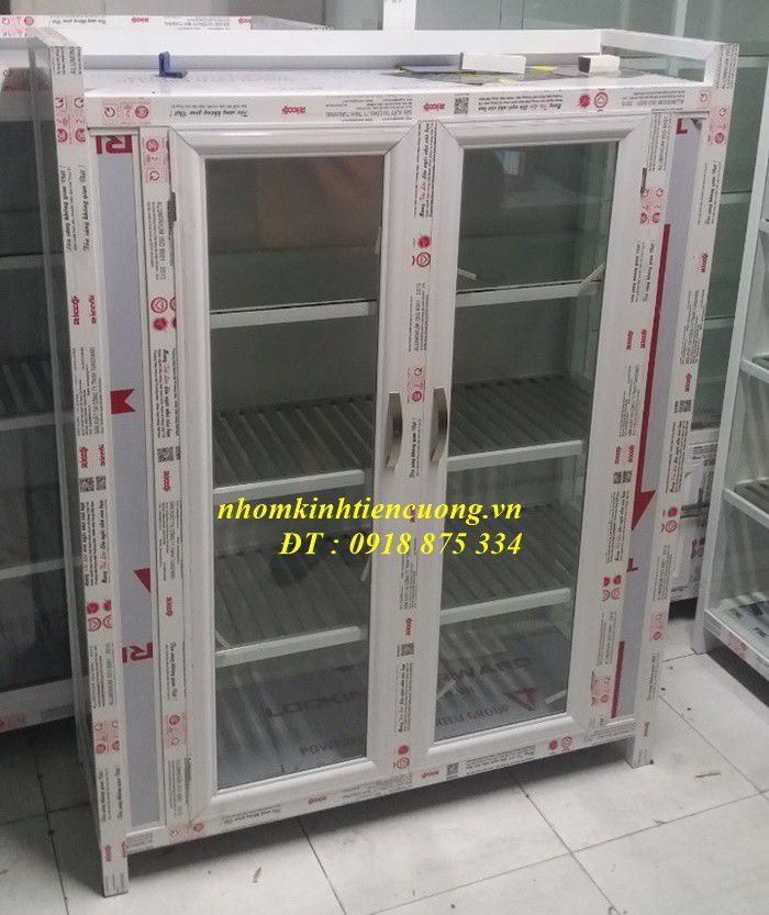 Tủ chén nhô gò vấp 1 - Tủ nhôm kính đựng chén bát