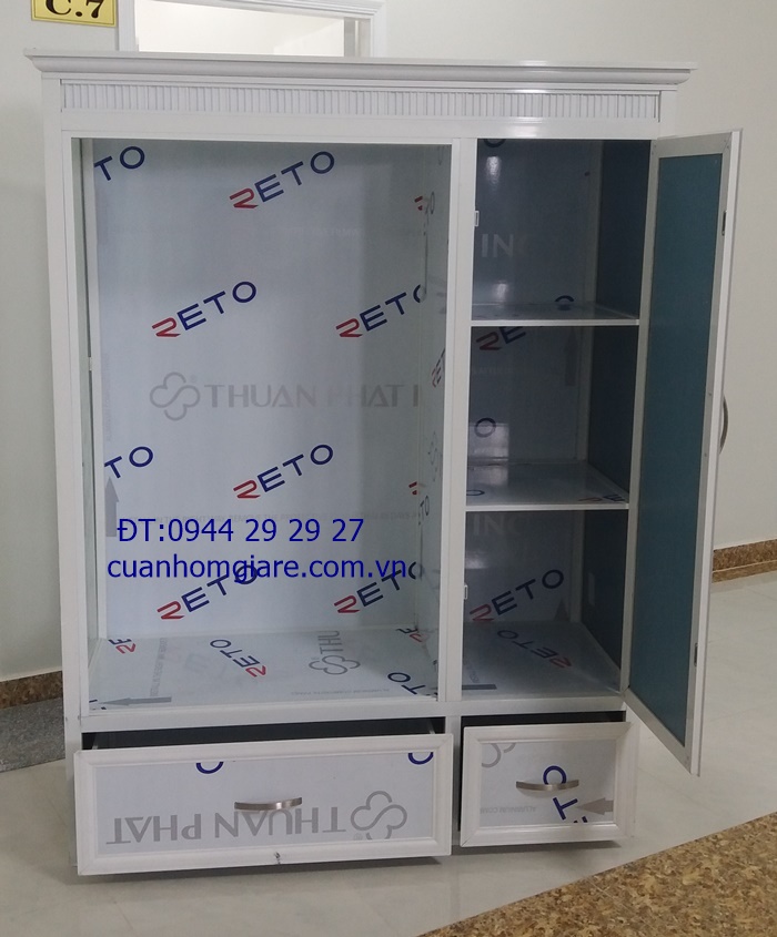 Tủ quần áo âm tường nhôm kính 3