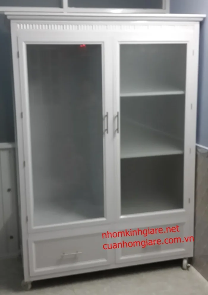 Tủ nhôm kính đựng quần áo giá rẻ 3