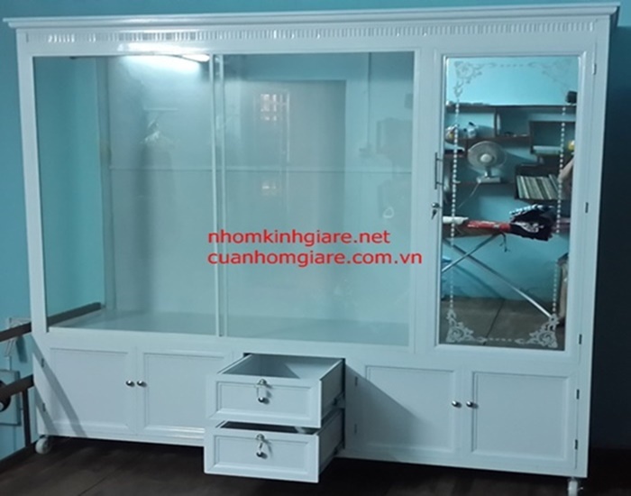 Tủ treo quần áo nhôm kính 2
