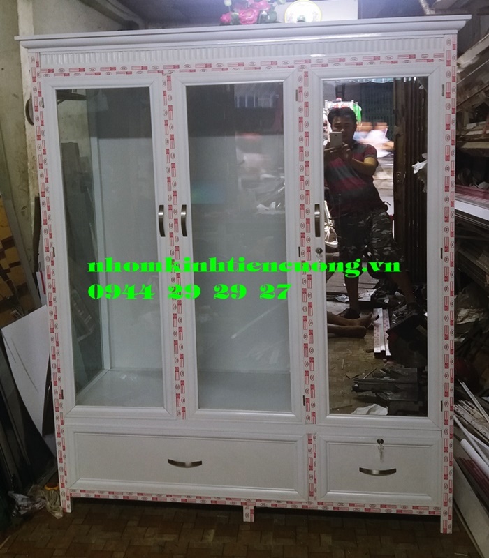 Tủ quần áo nhôm kính giá rẻ 1