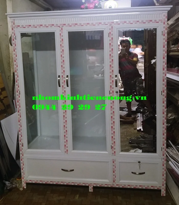 Tủ quần áo nhôm kính giá rẻ 1