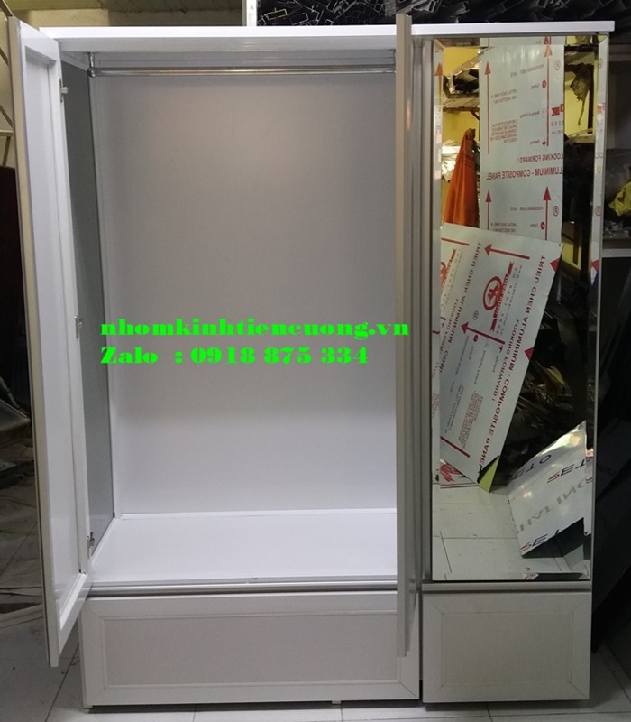 Tủ nhôm kính đựng quần áo hcm 3