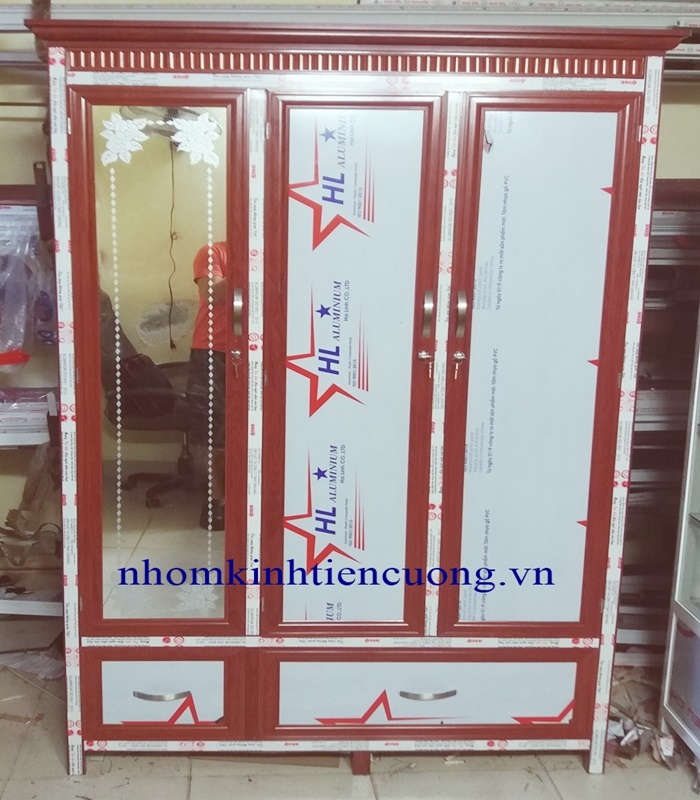Tủ treo quần áo bằng nhôm kính 1