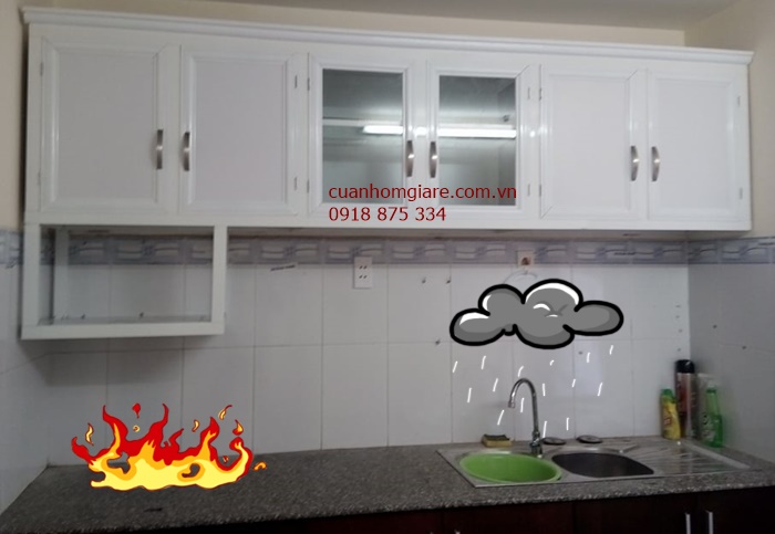 Tủ chén nhôm kính treo tường 2