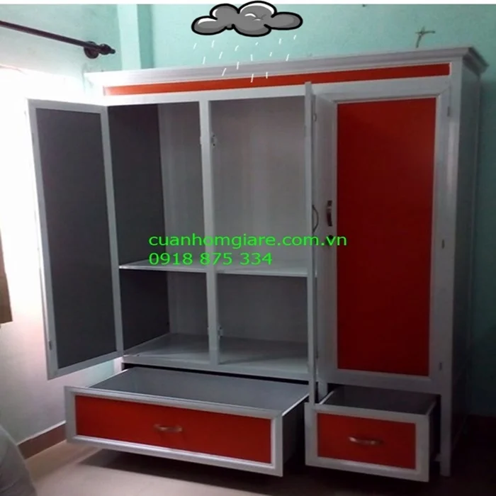 Mẫu tủ quần áo bằng nhôm kính đẹp 1