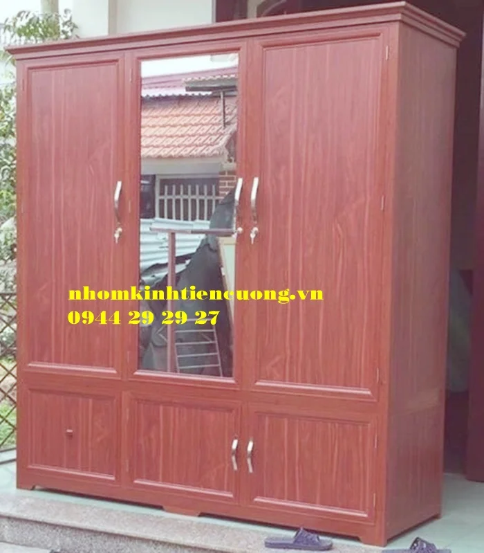Mẫu tủ quần áo bằng nhôm kính đẹp 3
