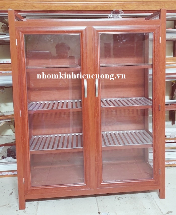 Tủ nhôm kính đựng chén 2