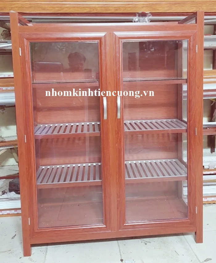 Tủ nhôm kính đựng chén 2
