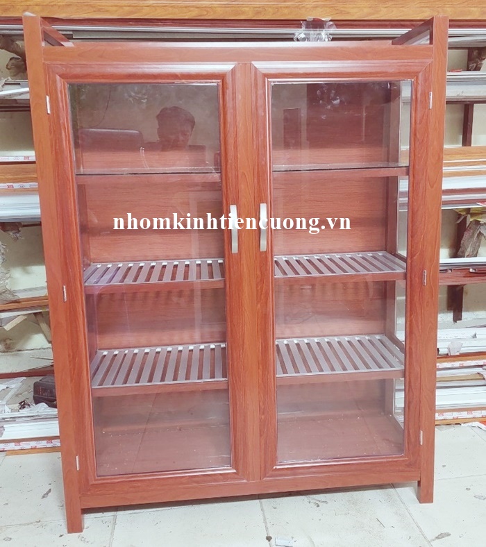 Những mẫu tủ chén bát nhôm kính đẹp 1