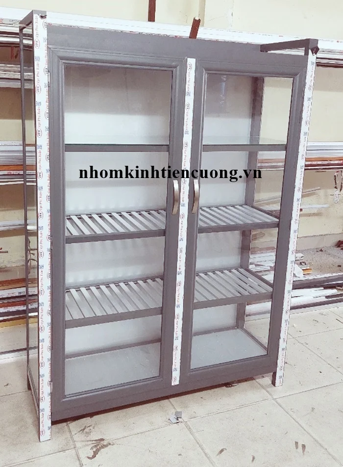Những mẫu tủ chén bát nhôm kính đẹp 2