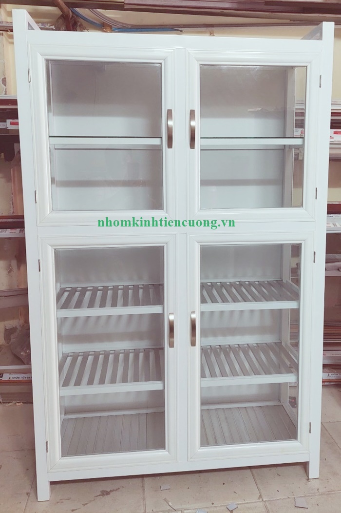 Tủ nhôm kính đựng chén 4