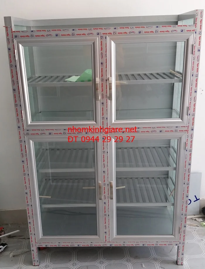 Tủ nhôm kính đựng chén bát 3