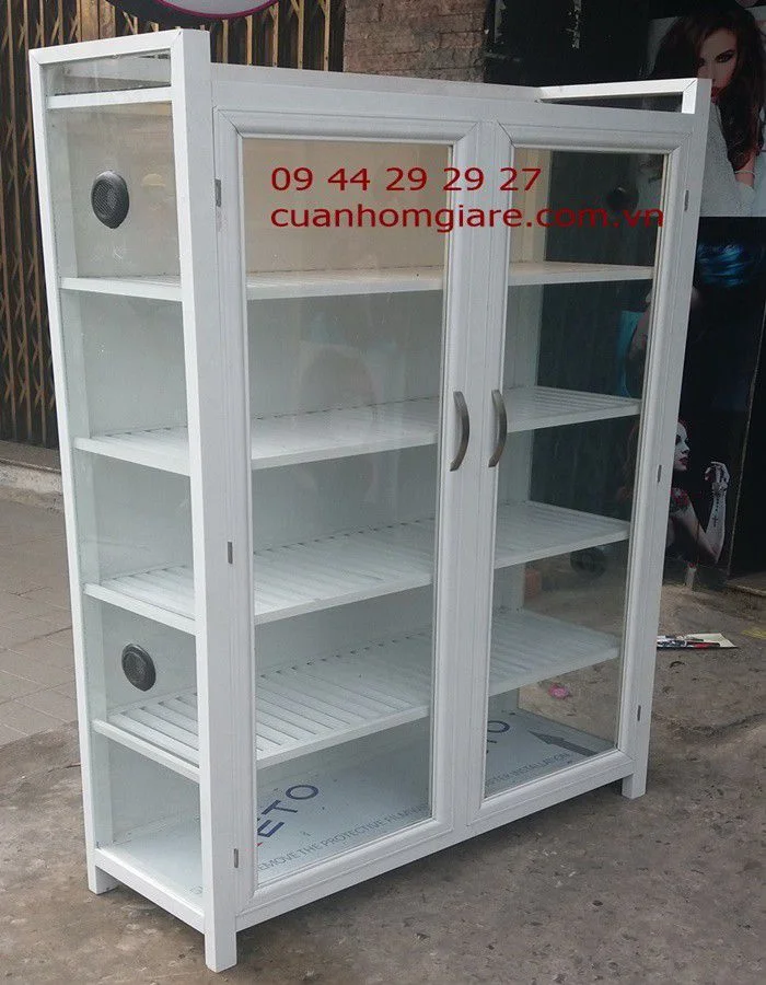 Tủ nhôm kính đựng chén bát 2