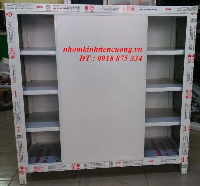 Tủ chén bát nhôm kính 2