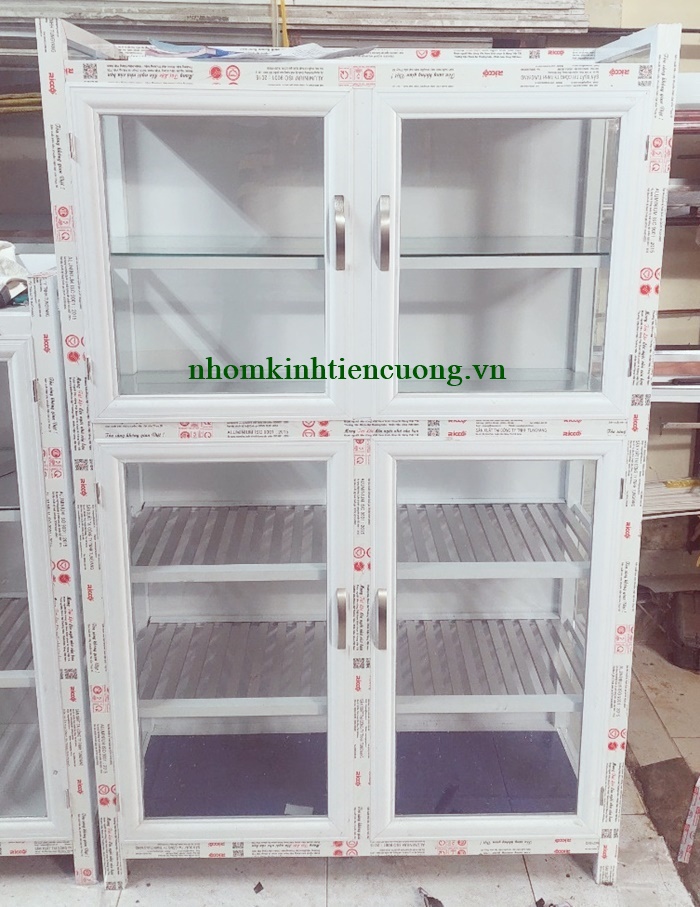 Tủ chén nhôm kính 1